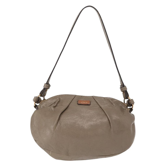 Chloe Hand Bag Leather 2way Beige Gold Auth BA7805