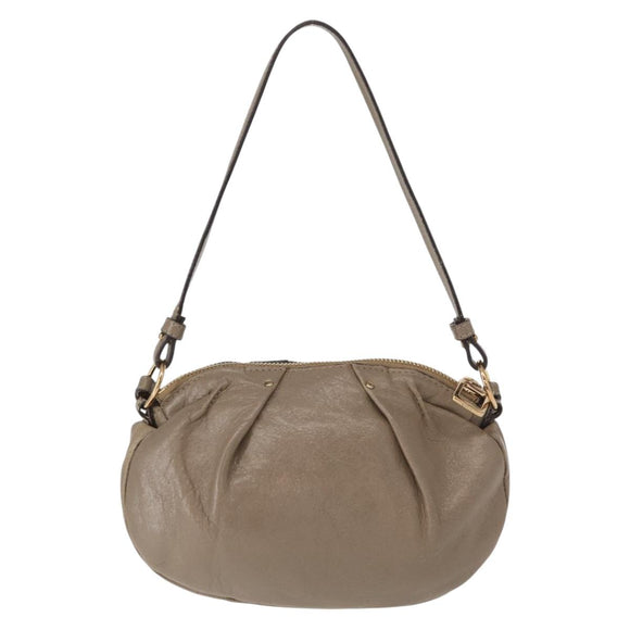 Chloe Hand Bag Leather 2way Beige Gold Auth BA7805