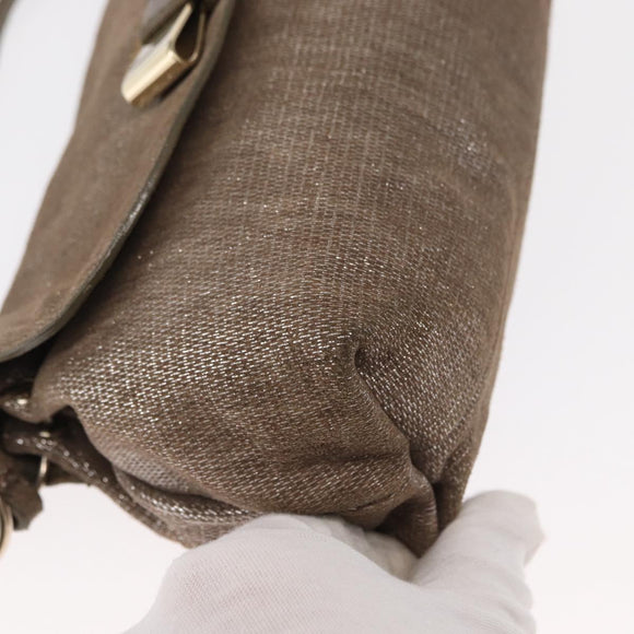 Chloe Lily Handtas Canvas 2-weg Zilver Auth BA7806
