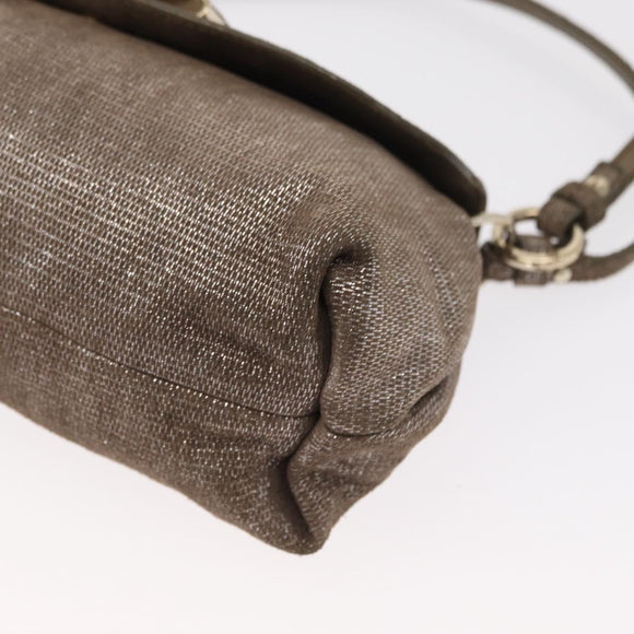 Chloe Lily Handtas Canvas 2-weg Zilver Auth BA7806