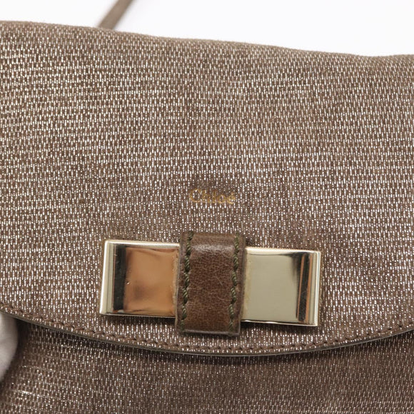 Chloe Lily Handtas Canvas 2-weg Zilver Auth BA7806
