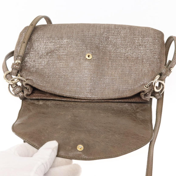 Chloe Lily Handtas Canvas 2-weg Zilver Auth BA7806