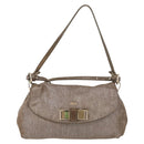 Chloe Lily Hand Bag Canvas 2way Silver Auth BA7806-2
