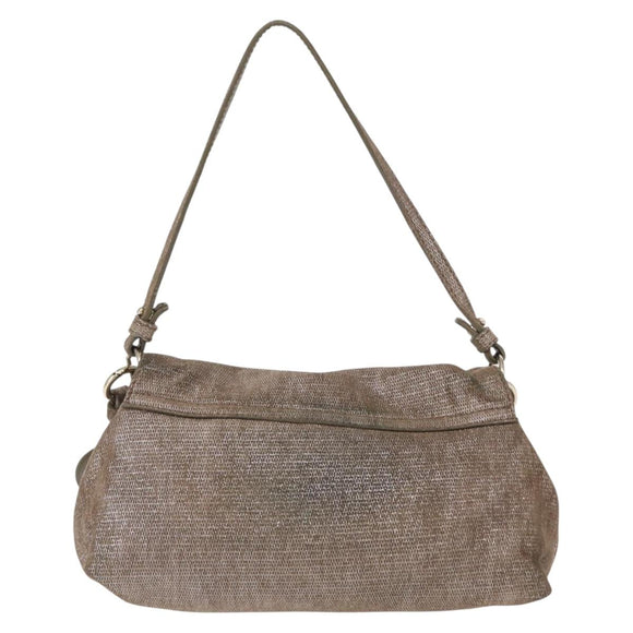 Chloe Lily Hand Bag Canvas 2way Silver Auth BA7806