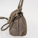 Chloe Lily Handtas Canvas 2-weg Zilver Auth BA7806-3