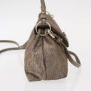 Chloe Lily Hand Bag Canvas 2way Silver Auth BA7806-5
