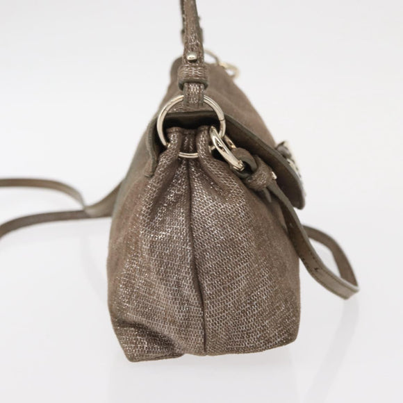 Chloe Lily Handtas Canvas 2-weg Zilver Auth BA7806