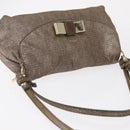 Chloe Lily Hand Bag Canvas 2way Silver Auth BA7806-6