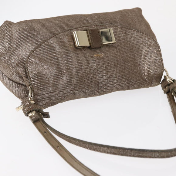 Chloe Lily Handtas Canvas 2-weg Zilver Auth BA7806