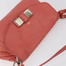 Chloe Lily Hand Bag Leather 2way Pink Gold Auth BA7807-6