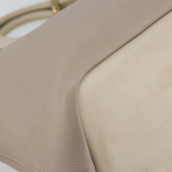 Chloe Bailey Handtas Leer 2way Grijs Goud Auth BA7808