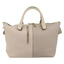 Chloe Bailey Hand Bag Leather 2way Gray Gold Auth BA7808-13