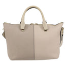 Chloe Bailey Hand Bag Leather 2way Gray Gold Auth BA7808-2