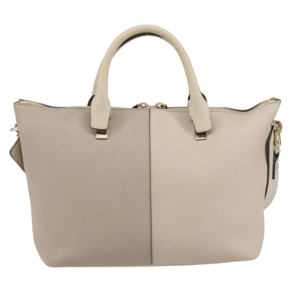 Chloe Bailey Handtas Leer 2way Grijs Goud Auth BA7808
