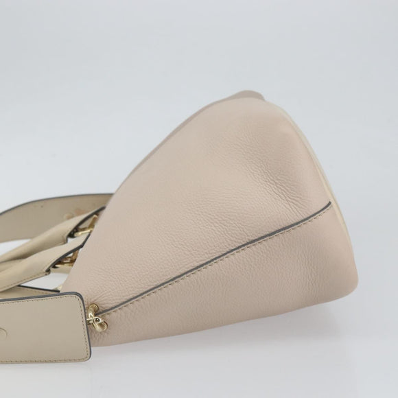 Chloe Bailey Handtas Leer 2way Grijs Goud Auth BA7808