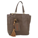 Chloe Eden Tote Bag Leather Brown Gold Auth BA7811-1