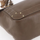 Chloe Eden Tote Bag Leather Brown Gold Auth BA7811-15