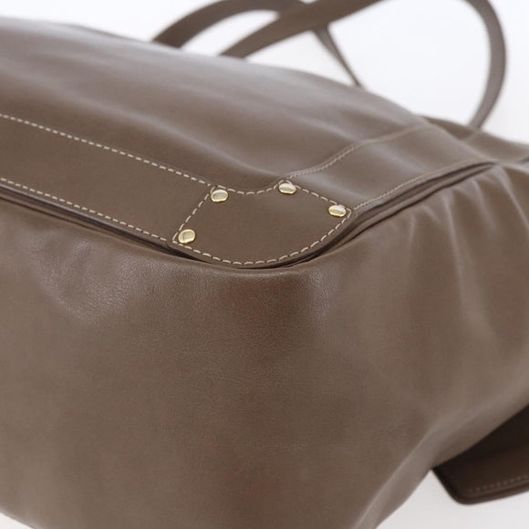 Chloe Eden Tote Bag Leather Brown Gold Auth BA7811