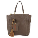 Chloe Eden Tote Bag Leather Brown Gold Auth BA7811-13