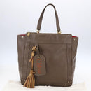Chloe Eden Tote Bag Leather Brown Gold Auth BA7811-12