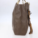 Chloe Eden Tote Bag Leather Brown Gold Auth BA7811-3