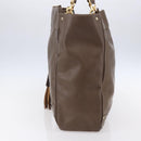 Chloe Eden Tote Bag Leather Brown Gold Auth BA7811-4