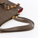 Chloe Eden Tote Bag Leather Brown Gold Auth BA7811-7