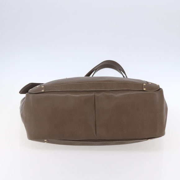 Chloe Eden Tote Bag Leather Brown Gold Auth BA7811