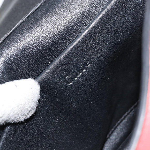 Chloe Chain Elsie Shoulder Bag Leather Pink Gold Auth BA7812