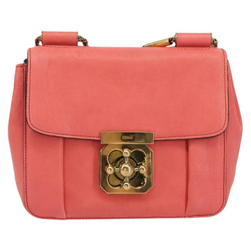 Chloe Chain Elsie Shoulder Bag Leather Pink Gold Auth BA7812 - 0
