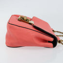 Chloe Chain Elsie Shoulder Bag Leather Pink Gold Auth BA7812-4