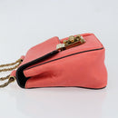 Chloe Chain Elsie Shoulder Bag Leather Pink Gold Auth BA7812-5