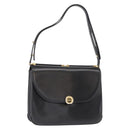 BALLY Shoulder Bag Leather Black Gold Auth BA7813-1