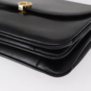 BALLY Shoulder Bag Leather Black Gold Auth BA7813-12