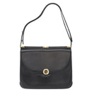 BALLY Shoulder Bag Leather Black Gold Auth BA7813-2
