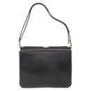 BALLY Shoulder Bag Leather Black Gold Auth BA7813-3