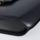 BALLY Shoulder Bag Leather Navy Gold Auth BA7814-9