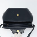 BALLY Shoulder Bag Leather Navy Gold Auth BA7814-10