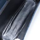 BALLY Shoulder Bag Leather Navy Gold Auth BA7814-11