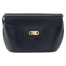 BALLY Shoulder Bag Leather Navy Gold Auth BA7814-13