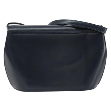 BALLY Shoulder Bag Leather Navy Gold Auth BA7814 - 0