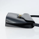 BALLY Shoulder Bag Leather Navy Gold Auth BA7814-3