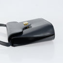 BALLY Shoulder Bag Leather Navy Gold Auth BA7814-4