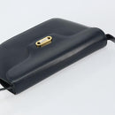 BALLY Shoulder Bag Leather Navy Gold Auth BA7814-6