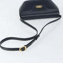 BALLY Shoulder Bag Leather Navy Gold Auth BA7814-7