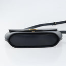 BALLY Shoulder Bag Leather Navy Gold Auth BA7814-5