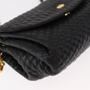 BALLY Chain Shoulder Bag Leather Black Gold Auth BA7815-9