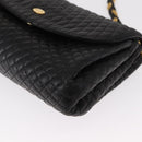 BALLY Chain Shoulder Bag Leather Black Gold Auth BA7815-14