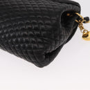 BALLY Chain Shoulder Bag Leather Black Gold Auth BA7815-16