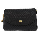 BALLY Chain Shoulder Bag Leather Black Gold Auth BA7815-13